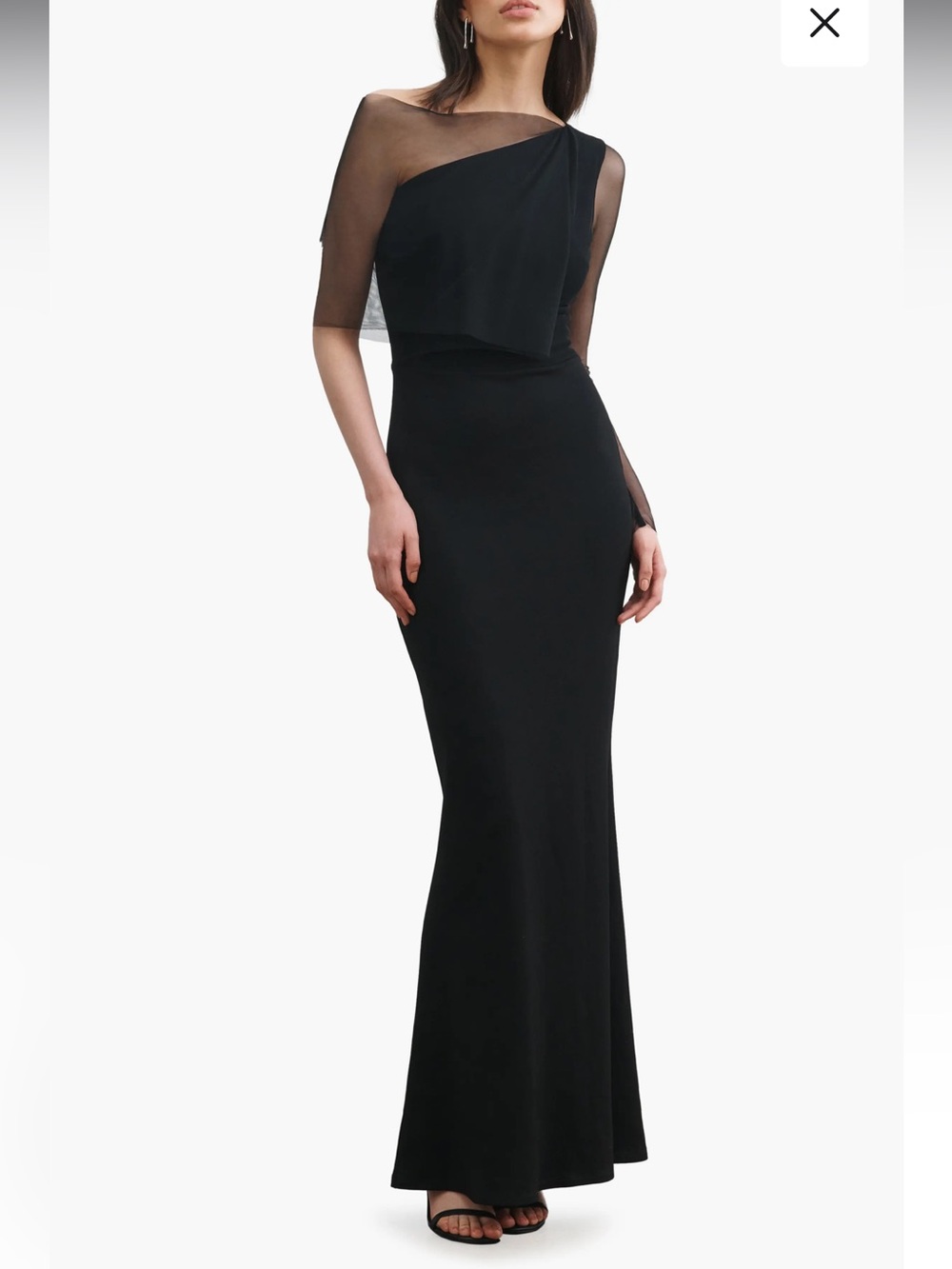 NWT Marcella Sz Small Women’s Black Valeria Drape Lux Maxi Gown Dress Ret $228!